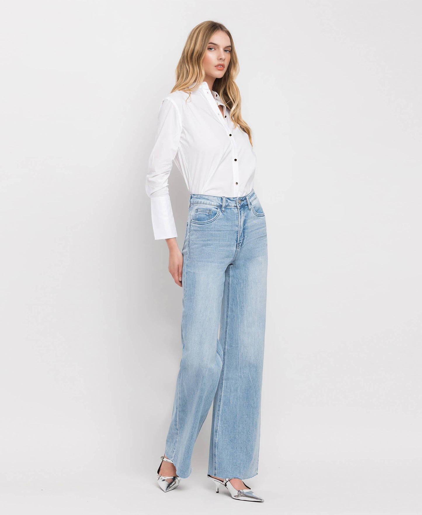 VERVET SUPER HIGH RISE WIDE LEG JEANS