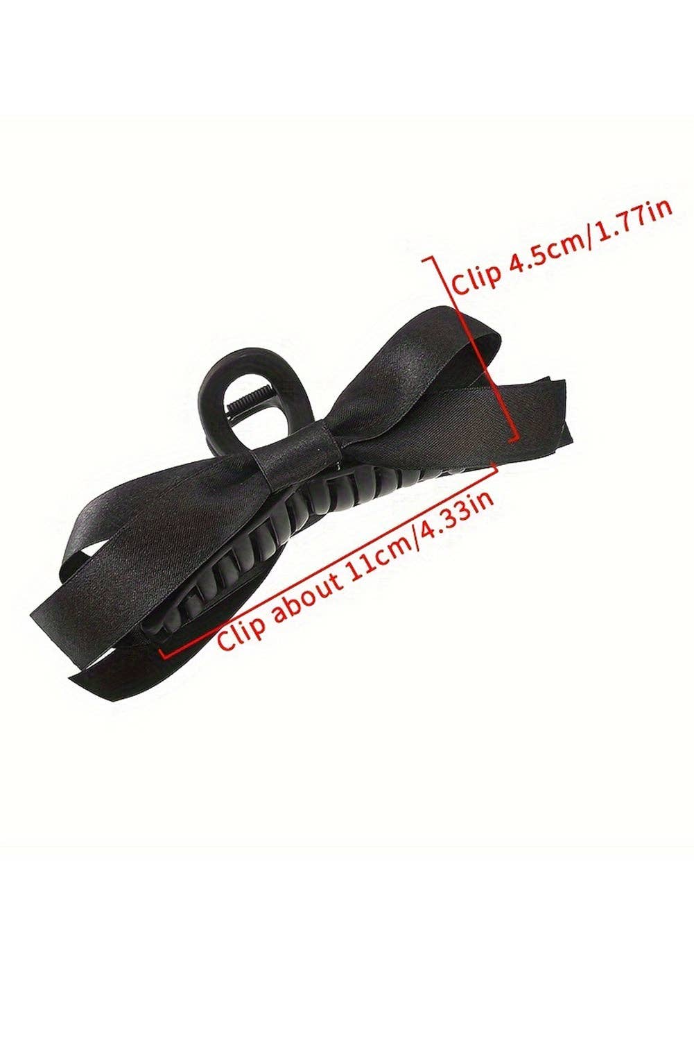 Black Bow Decor Large Hair Claw Clip: Black / Plastic / ONE SIZE