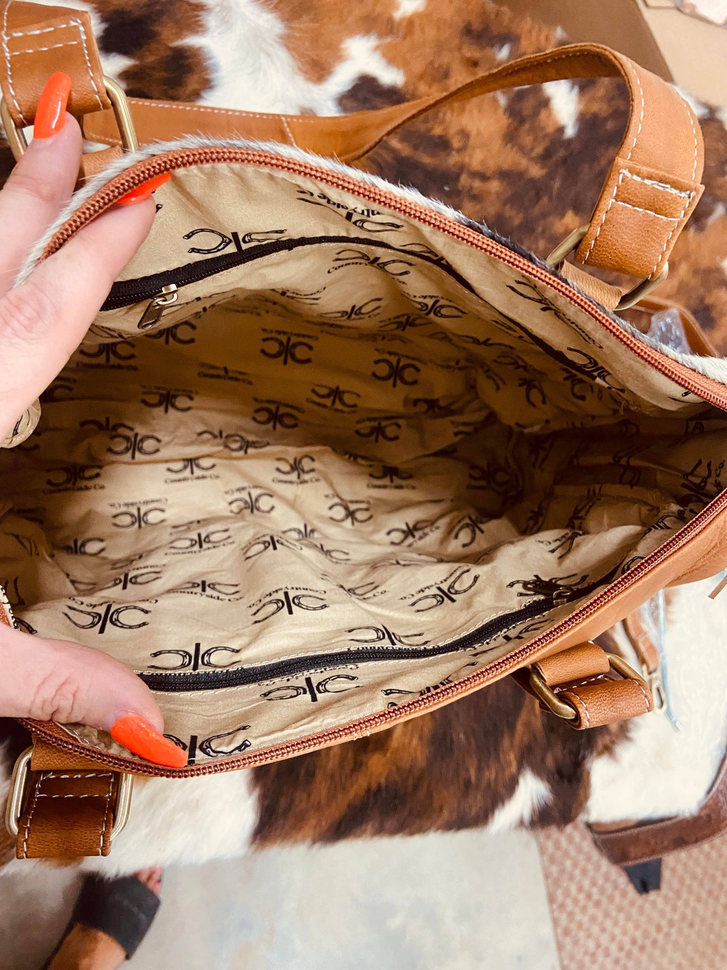 Tooled Leather Cowhide Western Statement Bag - Limited Made