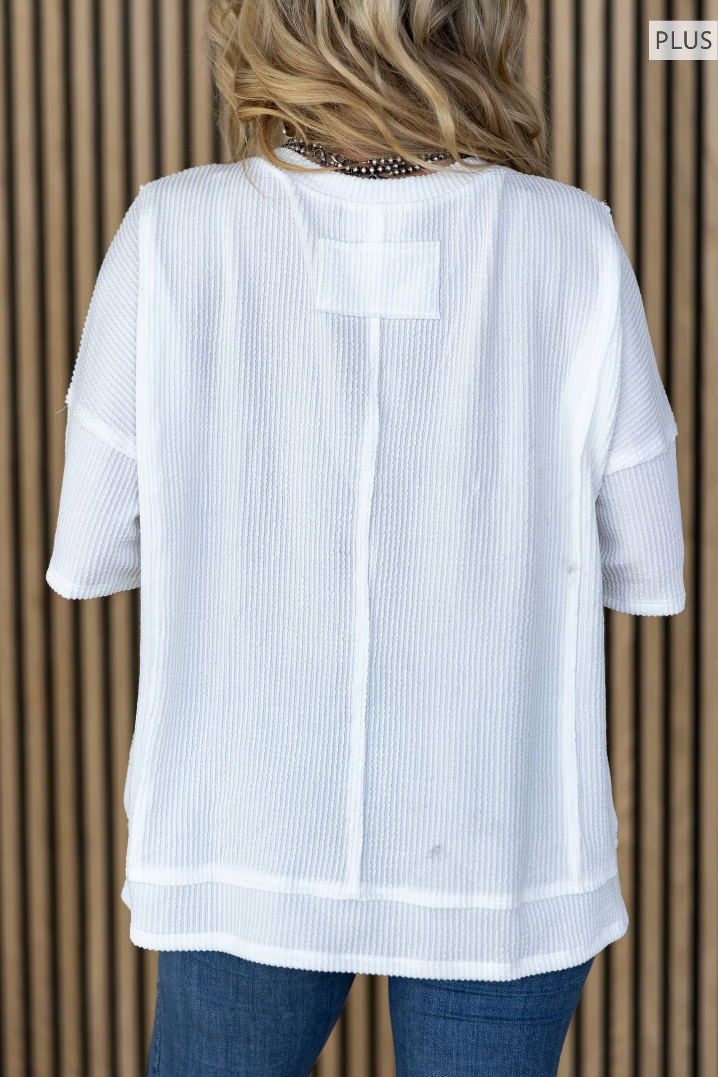 PLUS SIZE Half Sleeve Relaxed Pocket Blouse
