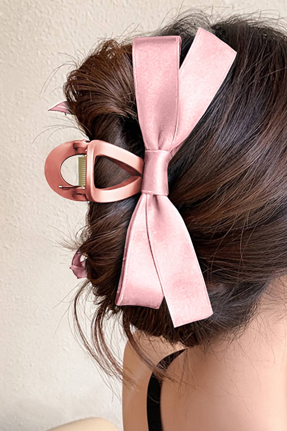 Black Bow Decor Large Hair Claw Clip: Black / Plastic / ONE SIZE