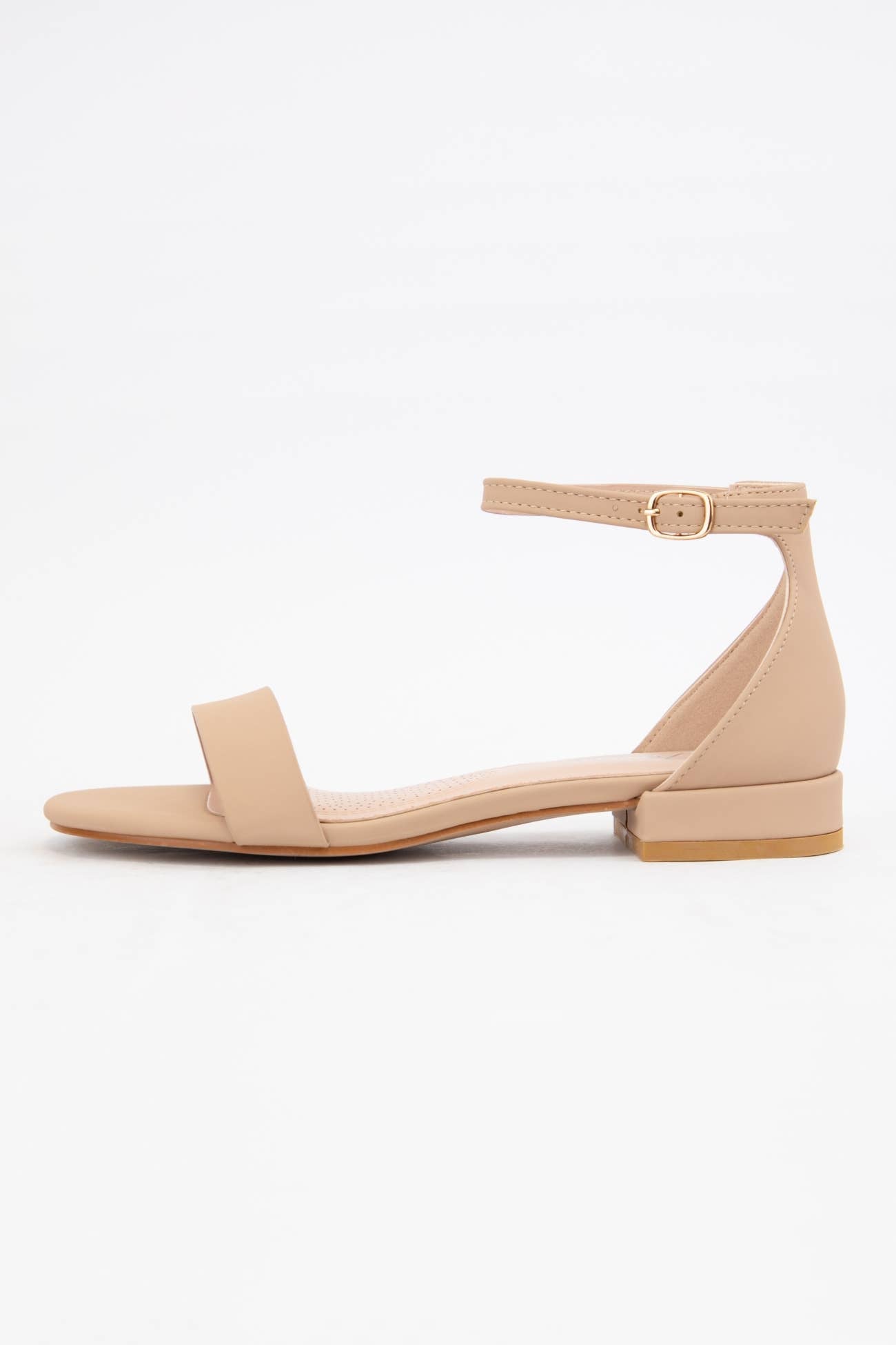 BASIC ANKLE STRAP MINI HEEL SANDALS