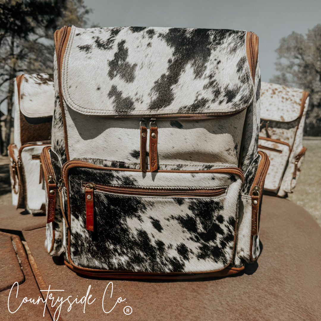 Boulder Cowhide Backpack Laptop Bag, travel bag