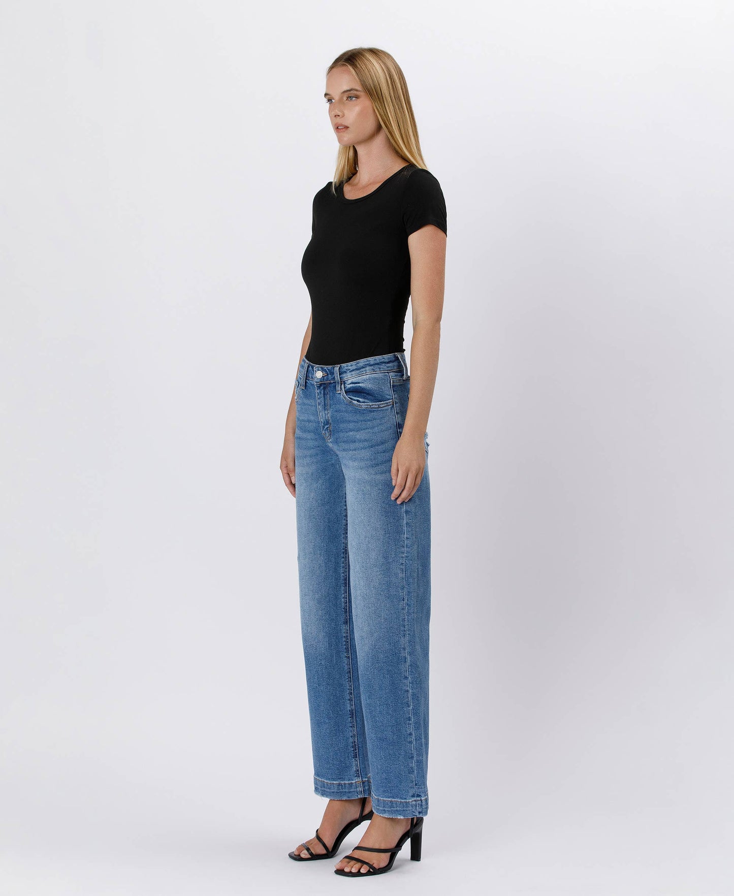 VERVET HIGH RISE TROUSER WIDE JEANS