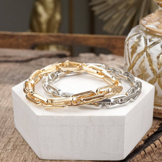 Chain Reaction – Chunky Stretchy Paperclip Bracelet