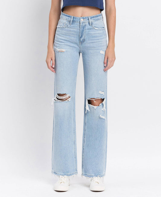 VERVET 90'S VINTAGE SUPER HIGH RISE FLARE JEANS