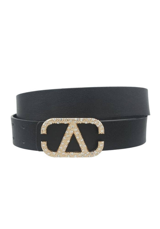 RS PAVE INVERTED V BUCKLE BELT