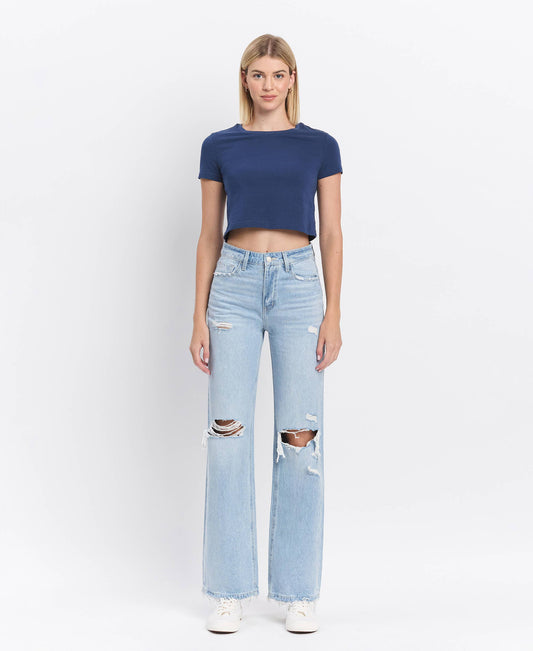 VERVET 90'S VINTAGE SUPER HIGH RISE FLARE JEANS