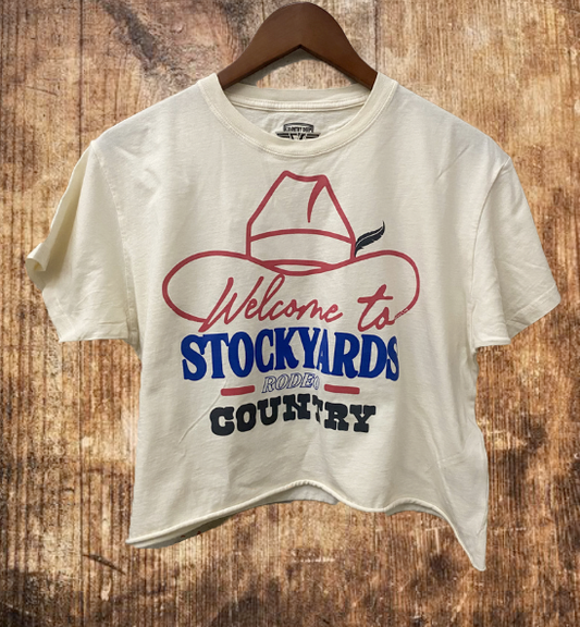 Welcome to the Stockyards Rodeo relaxed Crop T-shirt