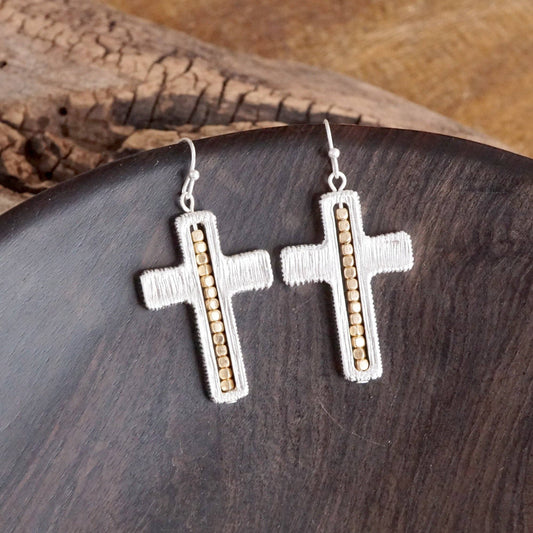 Minimalist Cross Dangle Earrings