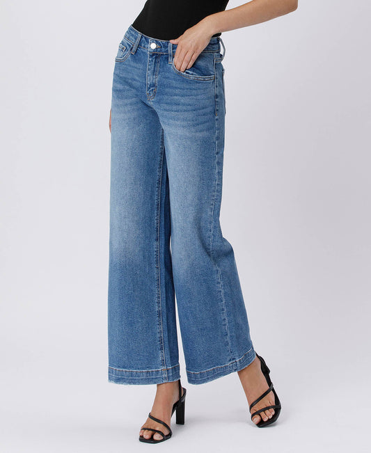 VERVET HIGH RISE TROUSER WIDE JEANS