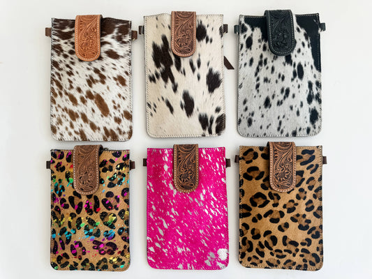 HAYDEE PHONE CROSSBODY mobile Western Tooled Leather Cowhide