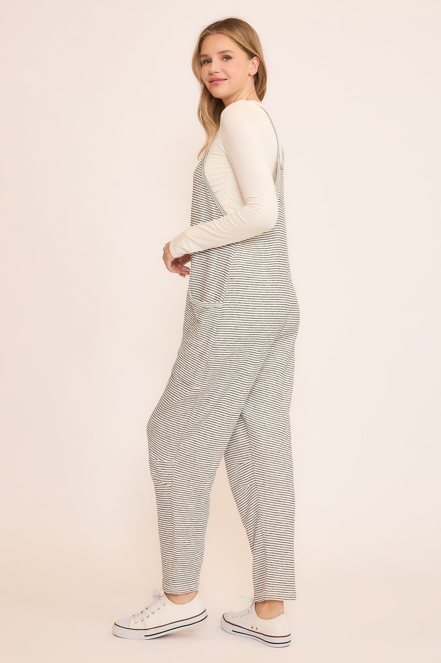 French Terry Striped Jumpsuit
