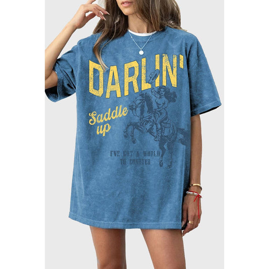 DARLIN SADDLE UP MINERAL GRAPHIC TEE