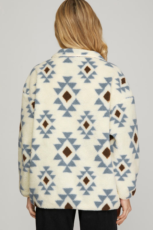 Printed Teddy Pullover