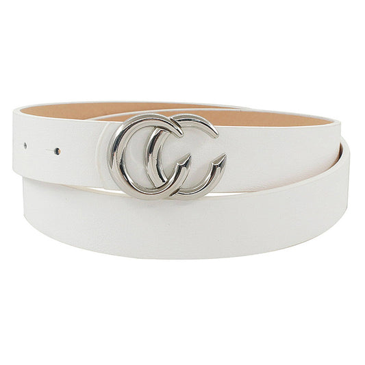 STYLISH SKINNY FASHION LETTER BUCKLE BELT