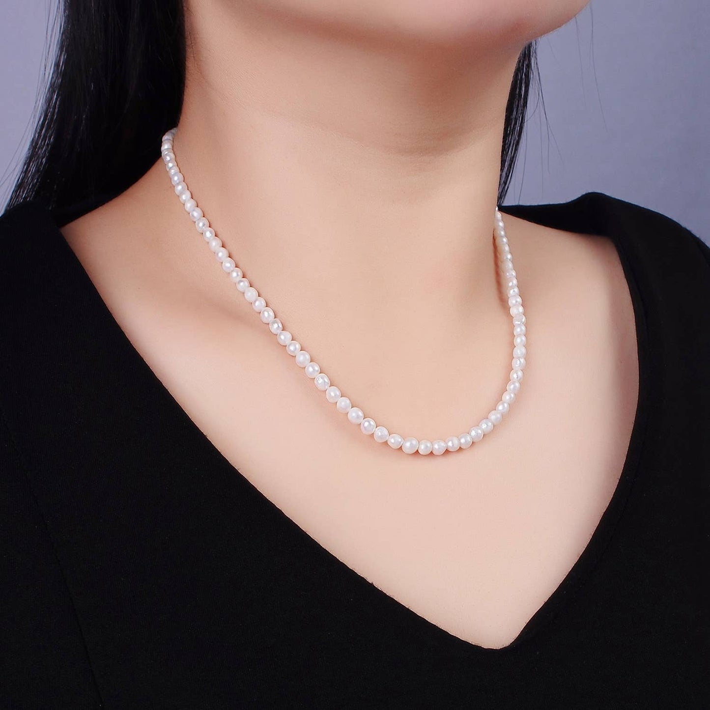 16K Gold Filled 4mm Freshwater Pearl 18 Inch Necklace