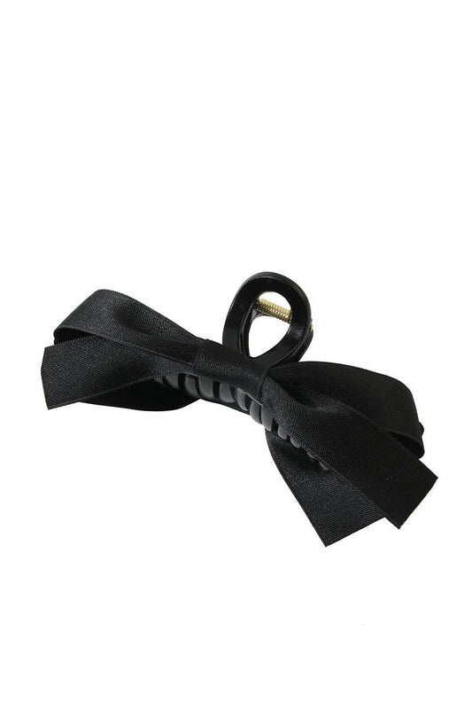 Black Bow Decor Large Hair Claw Clip: Black / Plastic / ONE SIZE