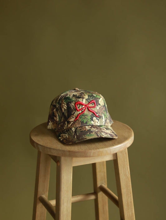 Camo Red 4th of July Bow Hat 