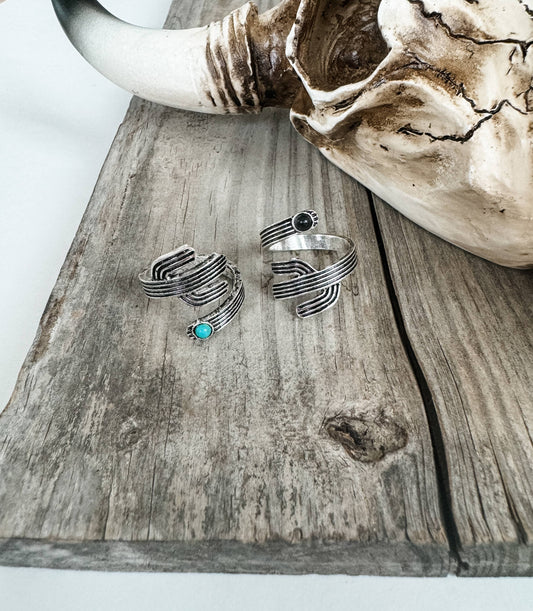 Western Cactus Shape Cuff Ring