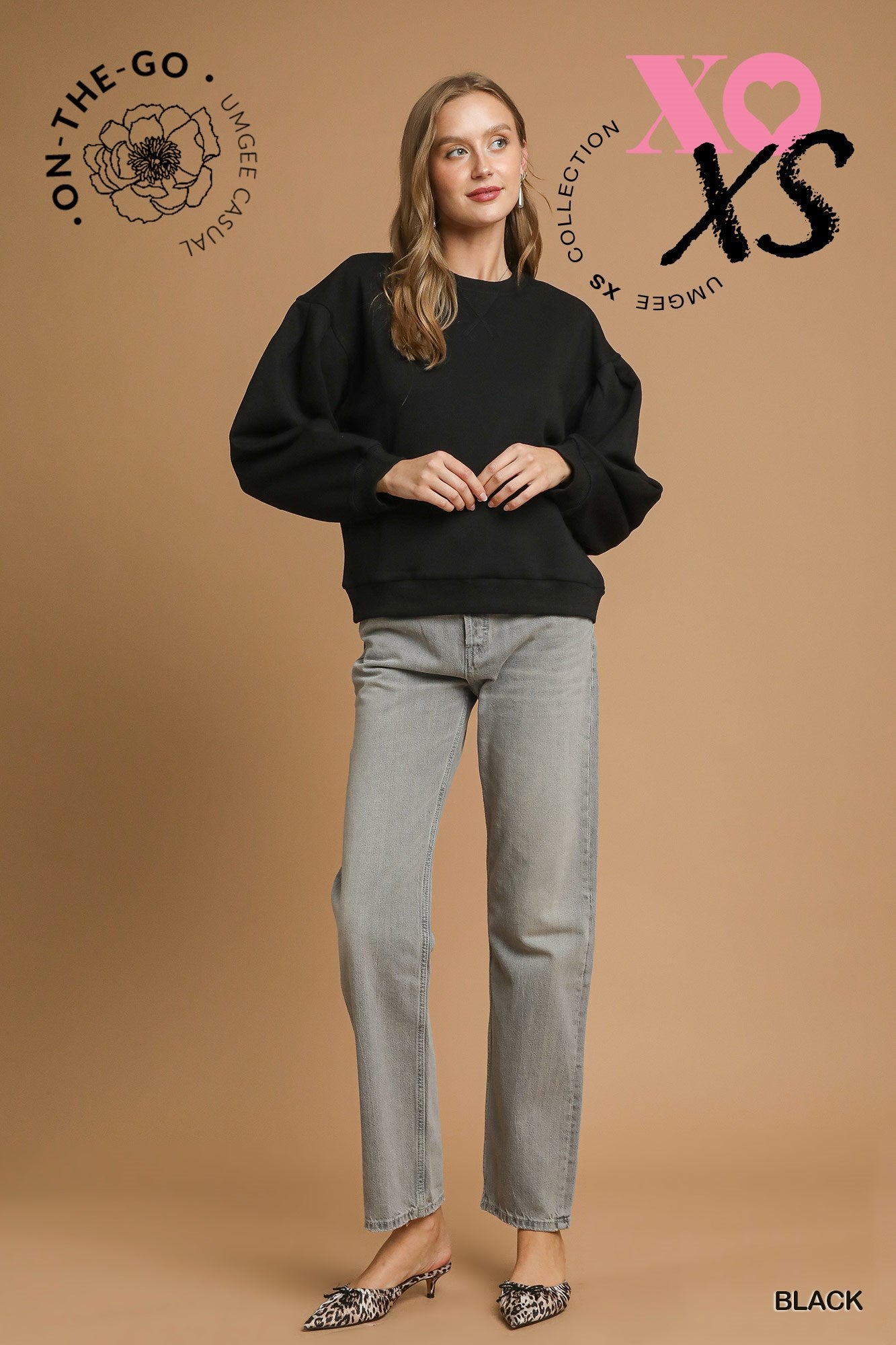 Pleated Pull Over Sweatshirt