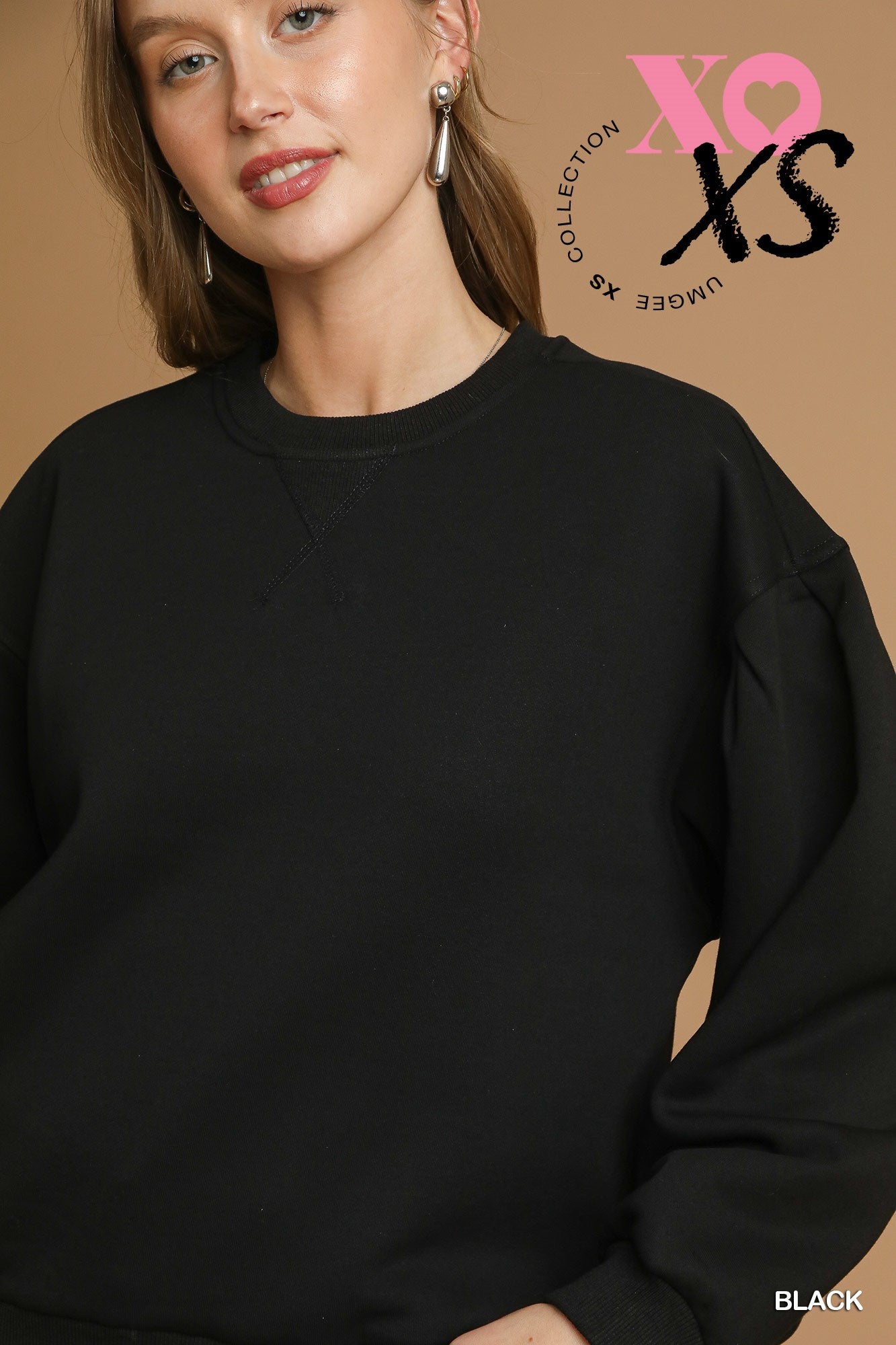 Pleated Pull Over Sweatshirt