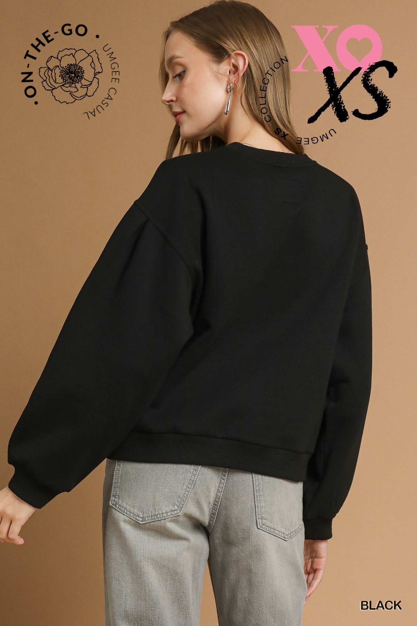 Pleated Pull Over Sweatshirt