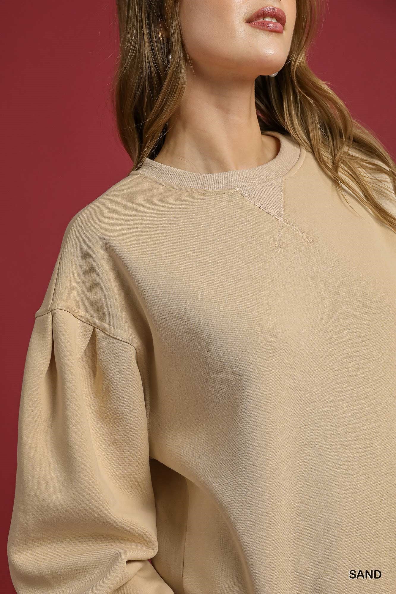 Pleated Pull Over Sweatshirt