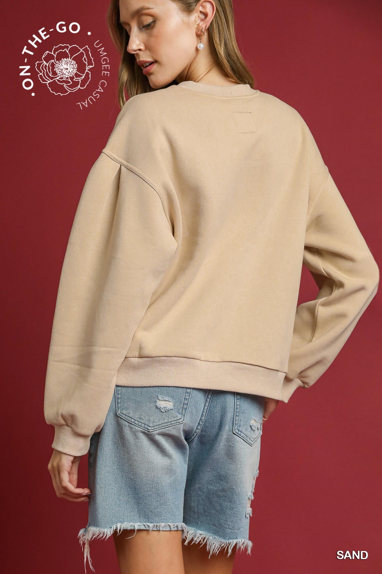 Pleated Pull Over Sweatshirt