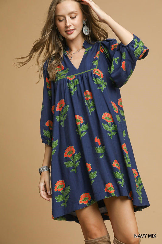 Blue Floral Dress