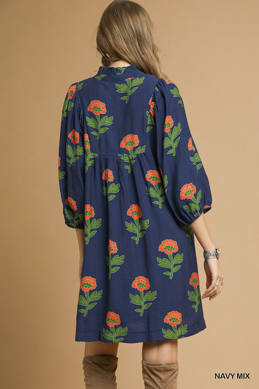 Blue Floral Dress