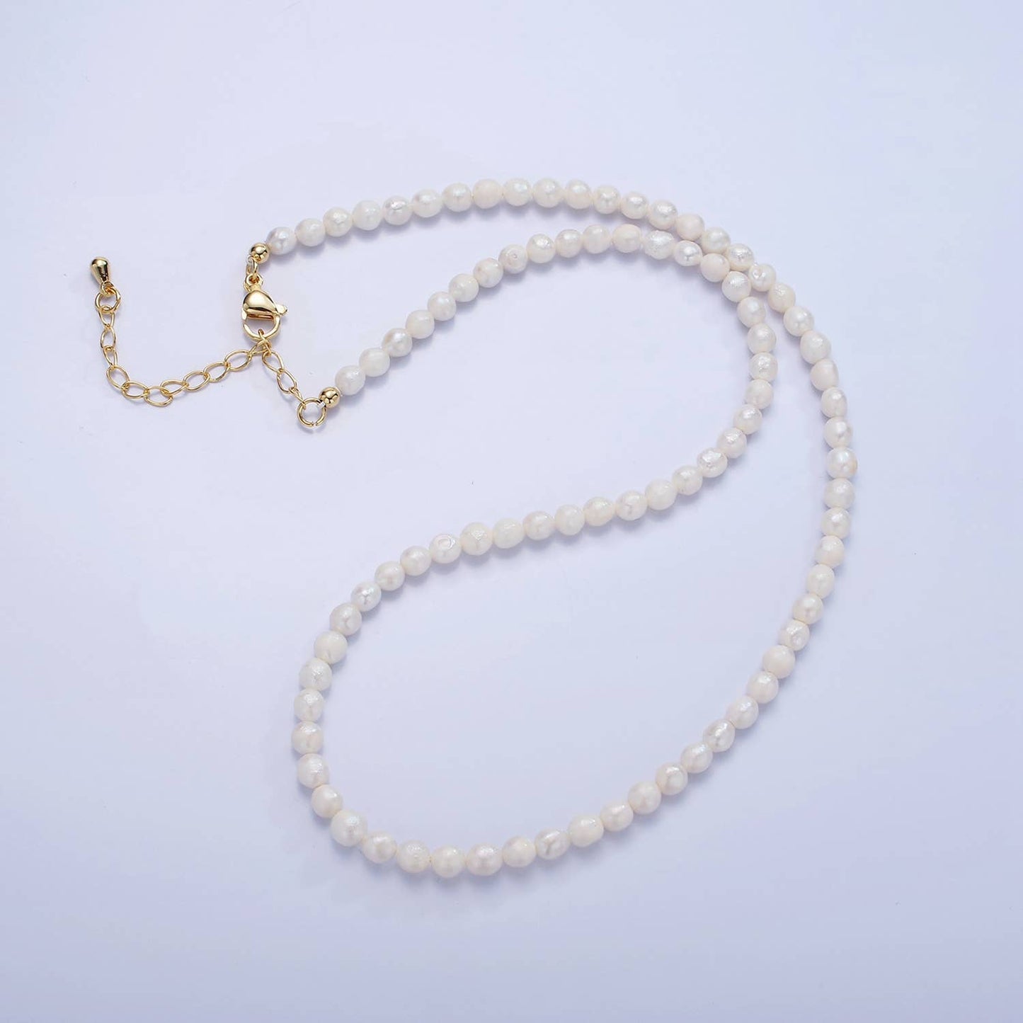 16K Gold Filled 4mm Freshwater Pearl 18 Inch Necklace