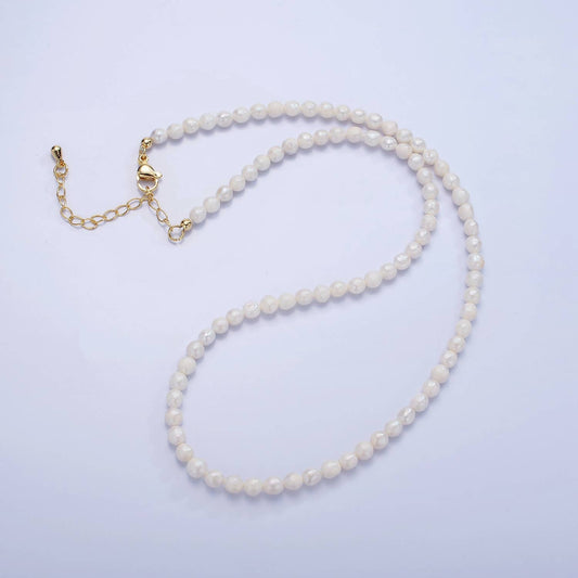 16K Gold Filled 4mm Freshwater Pearl 18 Inch Necklace