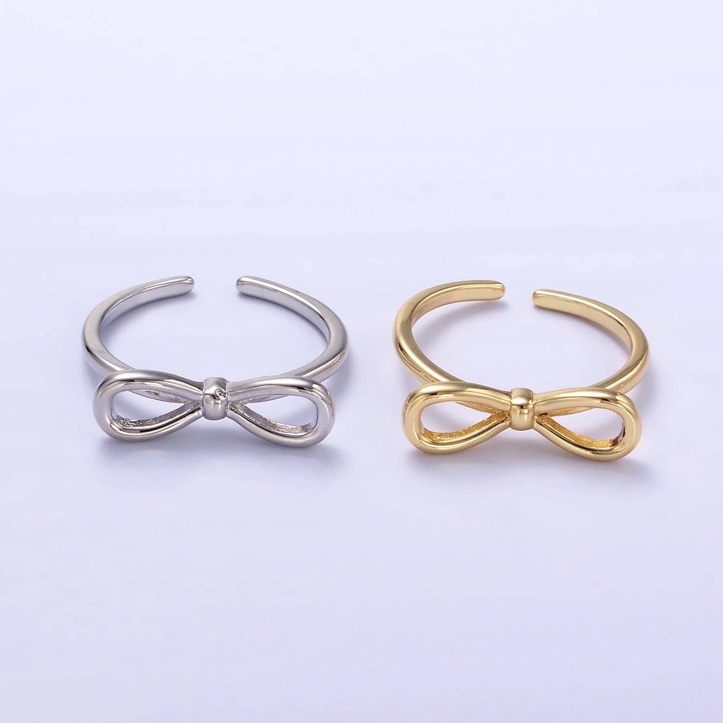 14K Gold Filled Minimalist Open Ribbon Bow Ring : GOLD