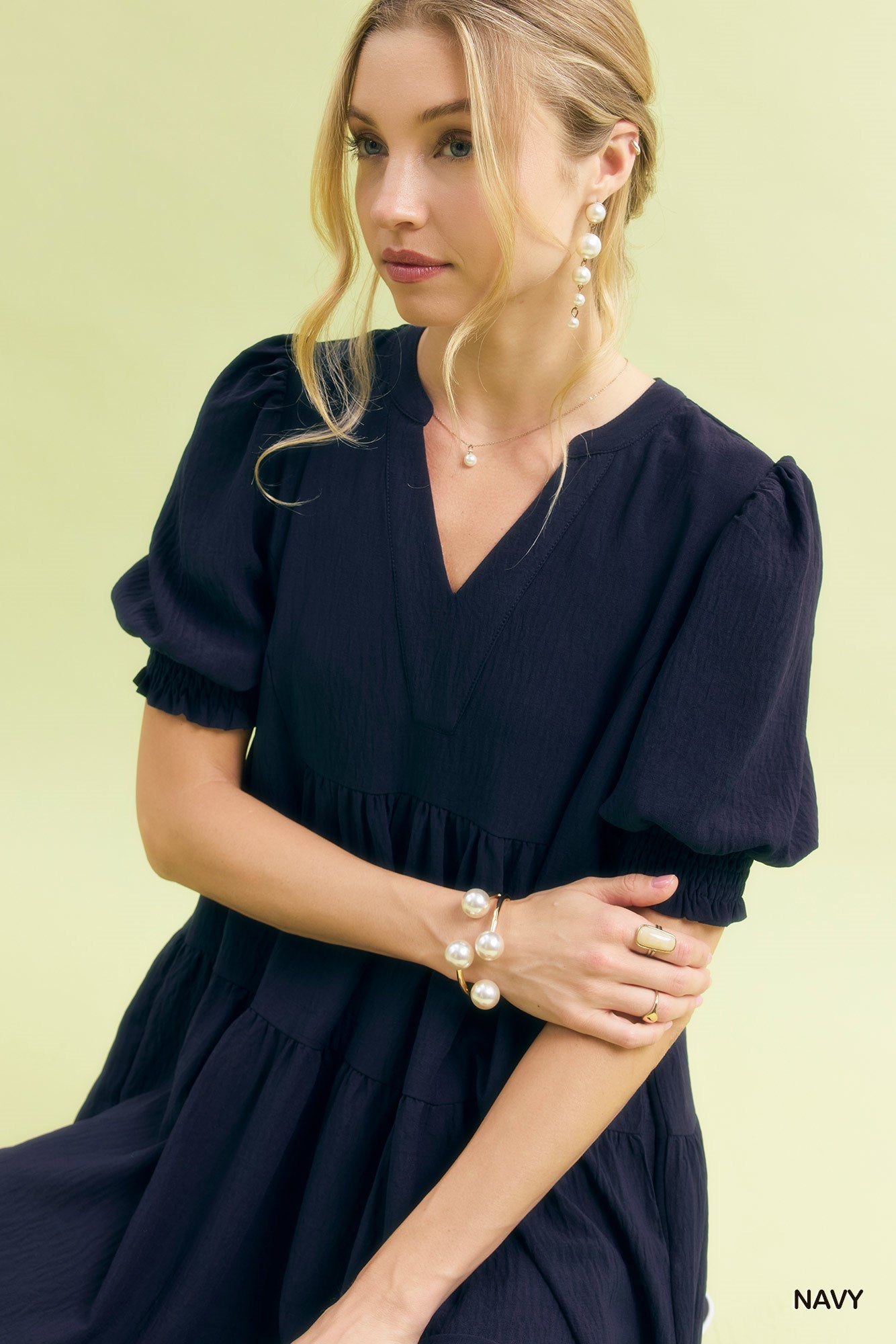 Midnight Tiered Midi Dress
