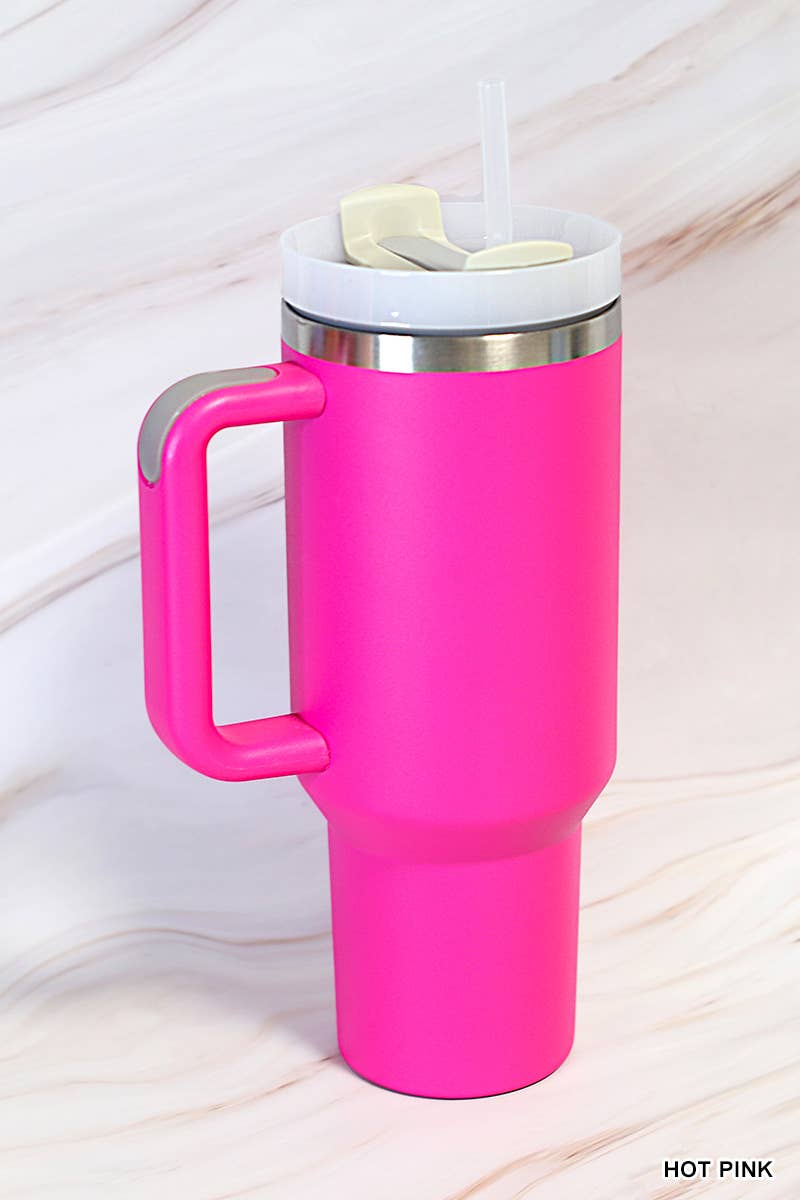 ",,,,..40oz Stainless Steel Tumbler w/ Straw: PINK OMBRE-166291 / OS