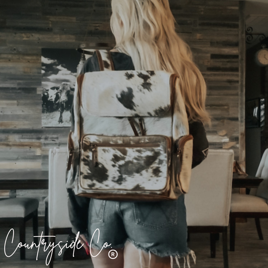 Boulder Cowhide Backpack Laptop Bag, travel bag