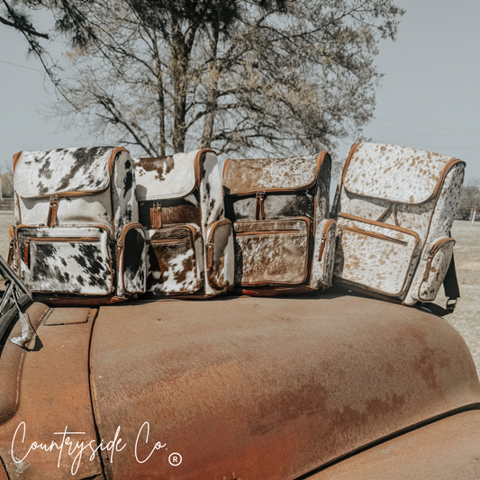 Boulder Cowhide Backpack Laptop Bag, travel bag