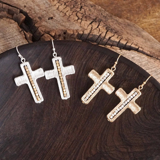 Minimalist Cross Dangle Earrings