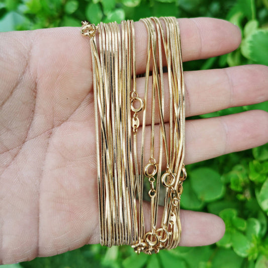 18" Dainty Gold Filled 1.1mm Snake Chain Layer Necklace