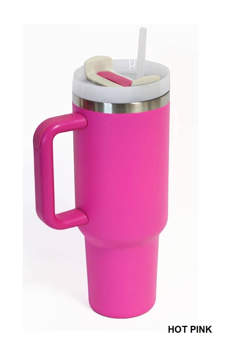 ",,,,..40oz Stainless Steel Tumbler w/ Straw: PINK OMBRE-166291 / OS