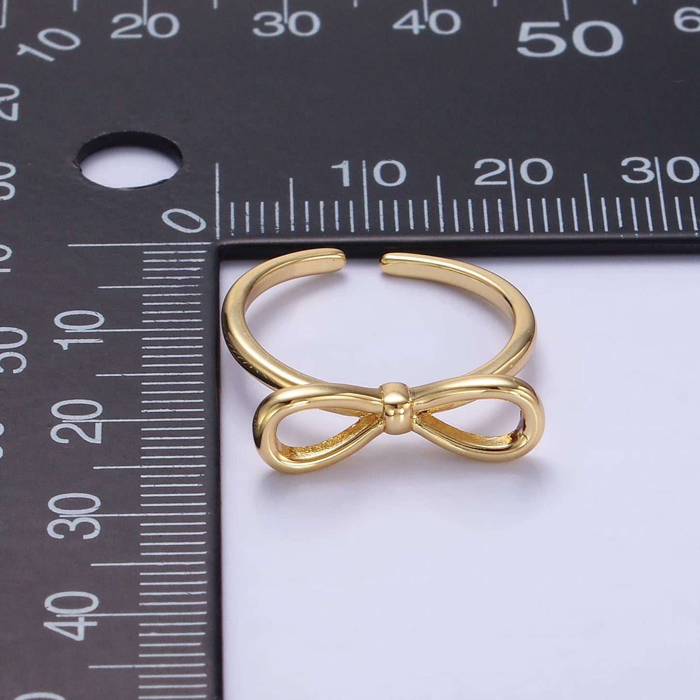 14K Gold Filled Minimalist Open Ribbon Bow Ring : GOLD