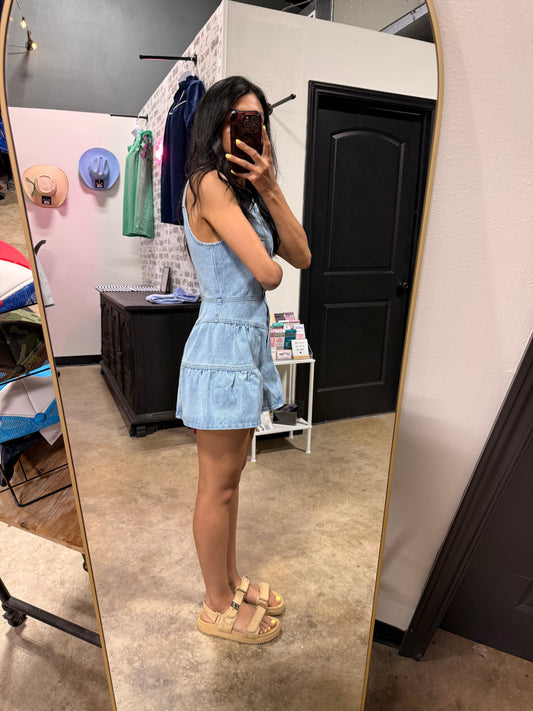 Sweet Escape Denim Romper