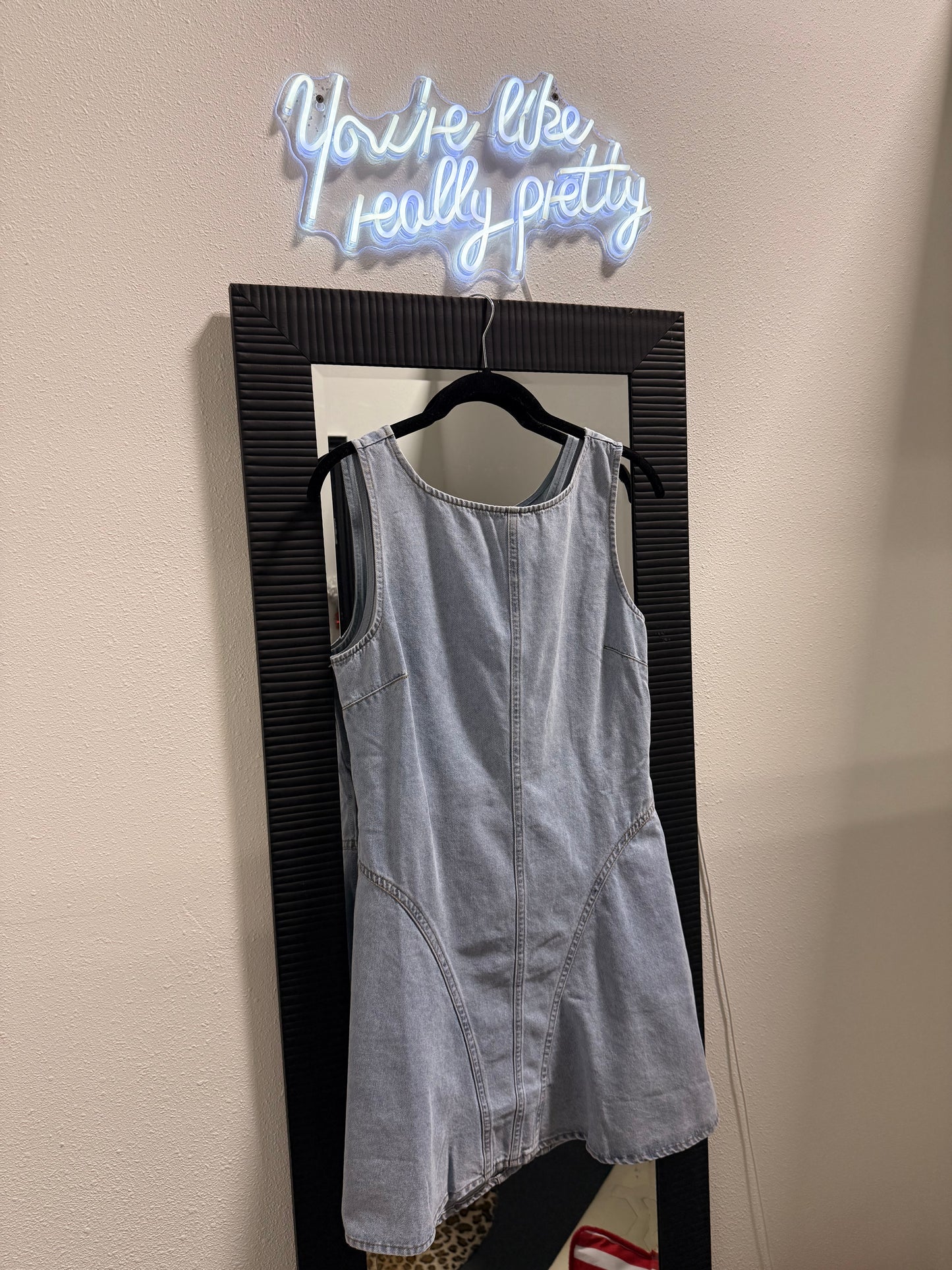 Blue Skies Open Back Denim Dress