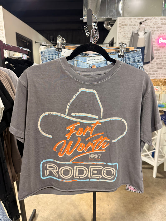 Fort Worth Rodeo 87 Vintage Relaxed Crop T-shirt