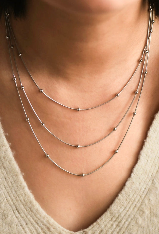 LAYERED STAINLESS STEEL NECKLACE