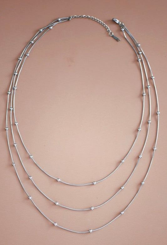 LAYERED STAINLESS STEEL NECKLACE