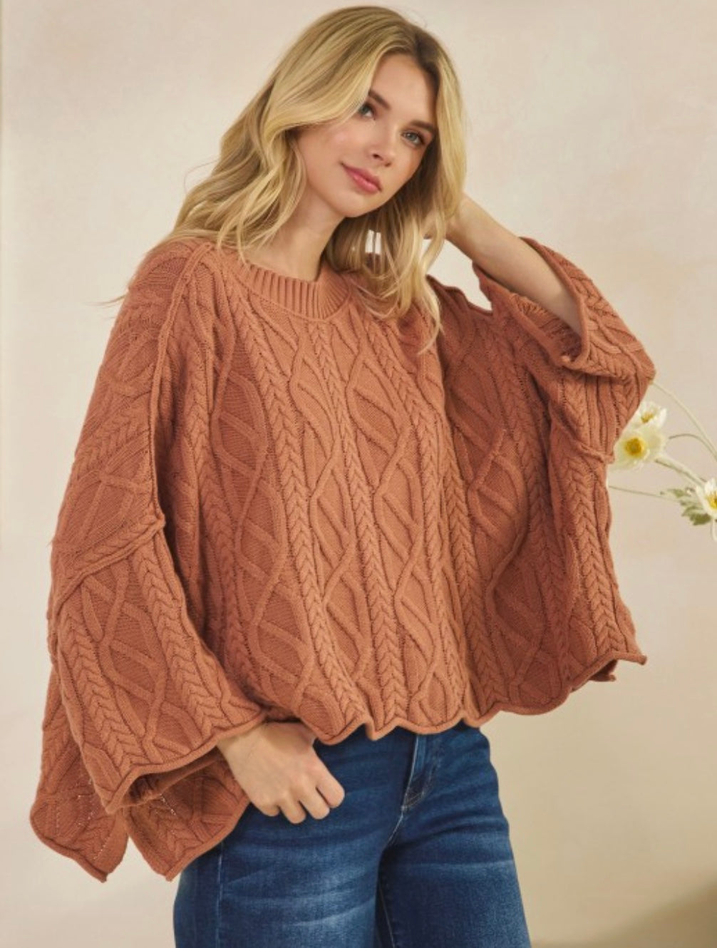 Flowy Cable Knit Top