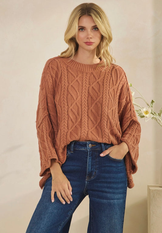 Flowy Cable Knit Top