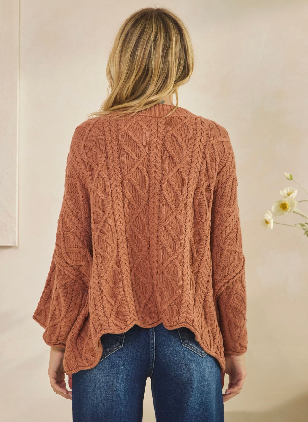 Flowy Cable Knit Top